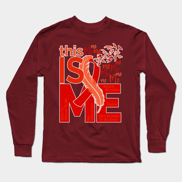 This Is Me - Awareness Feather Ribbon - Red Long Sleeve T-Shirt by CuteCoCustom